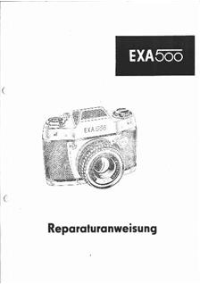 Ihagee Exa 500 manual. Camera Instructions.
